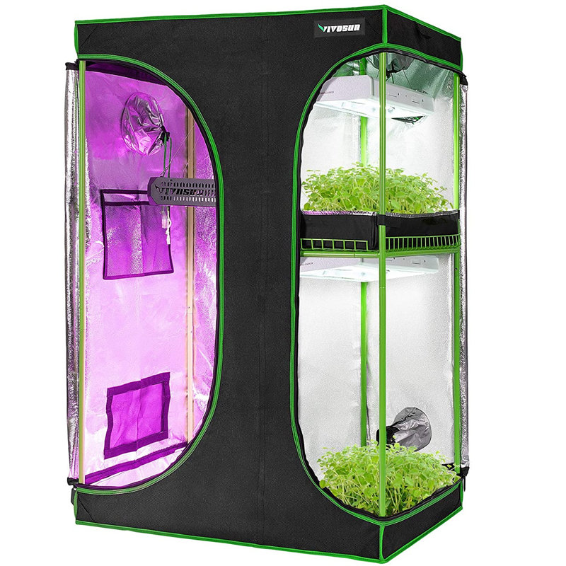 KINGSO 2In1 Grow Tent 72” Plant Growing Tents Reflective Mylar Indoor Plants Hydroponics